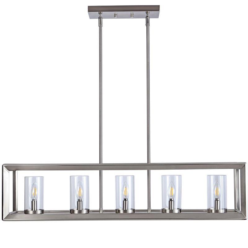 JONATHAN Y Anna Linear 5-light Metal/Glass LED Pendant