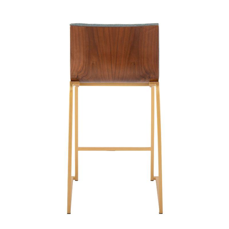 Set of 2 Mason Mara Counter Height Barstools Gold/Walnut/Green - LumiSource