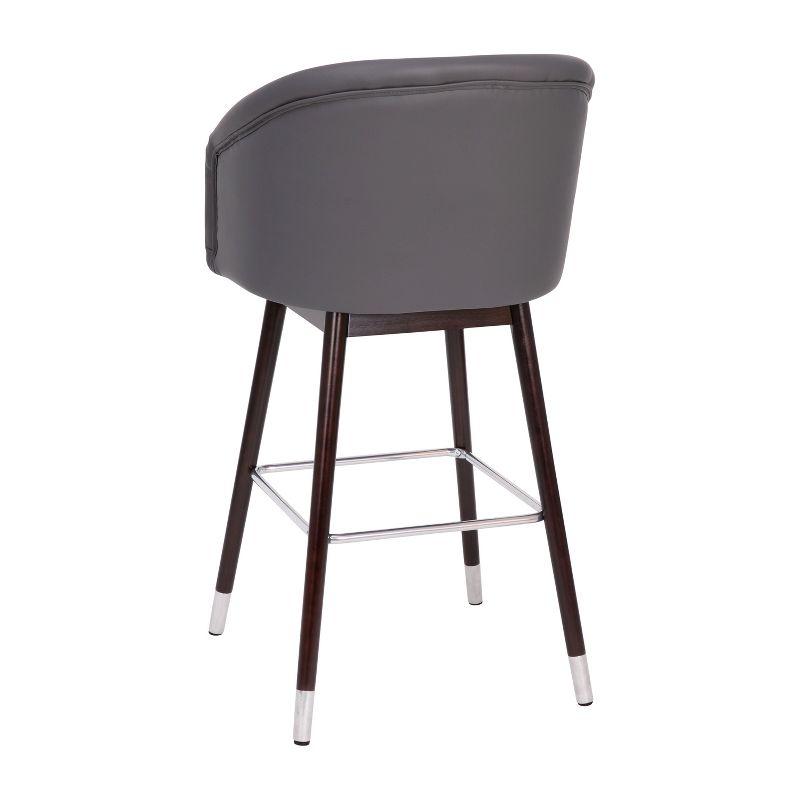 Flash Furniture Margo Commercial Grade Mid-Back Modern Barstool with Beechwood Legs and Curved Back