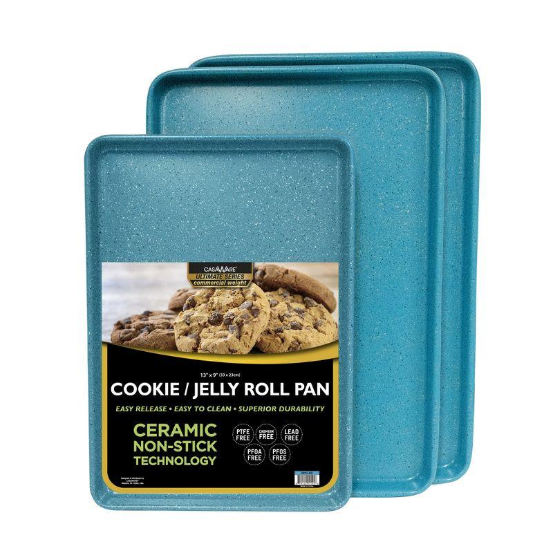 Blue Granite Non-Stick Ceramic Cookie Sheet Set