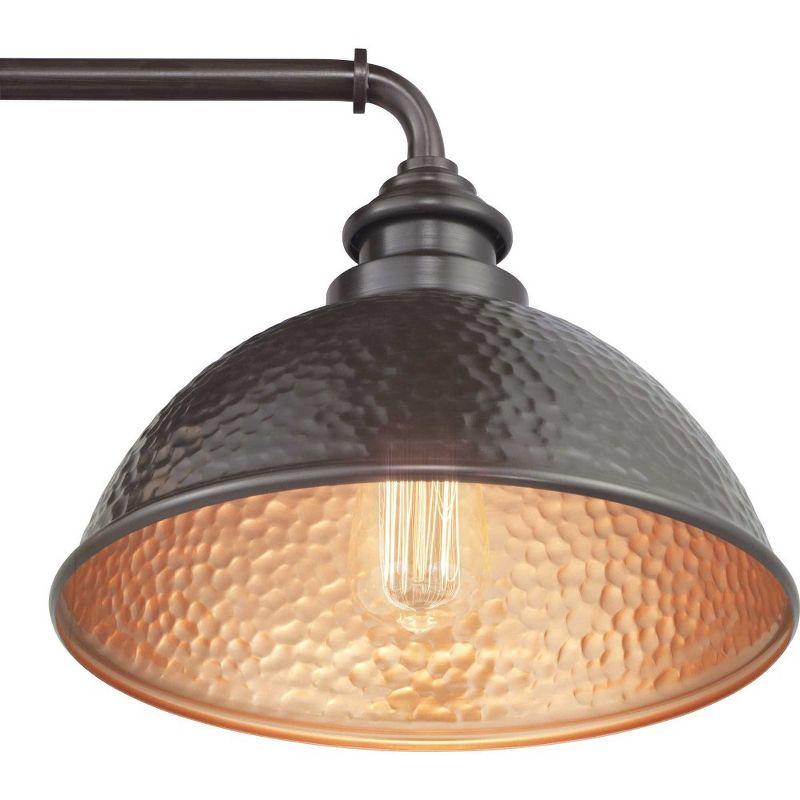 Progress Lighting Englewood 1-Light Medium Wall Lantern, Antique Bronze, Metallic Copper Shade, Wet Rated, Farmhouse Style