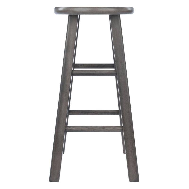 Rustic Gray 24" Solid Wood Backless Counter Stool