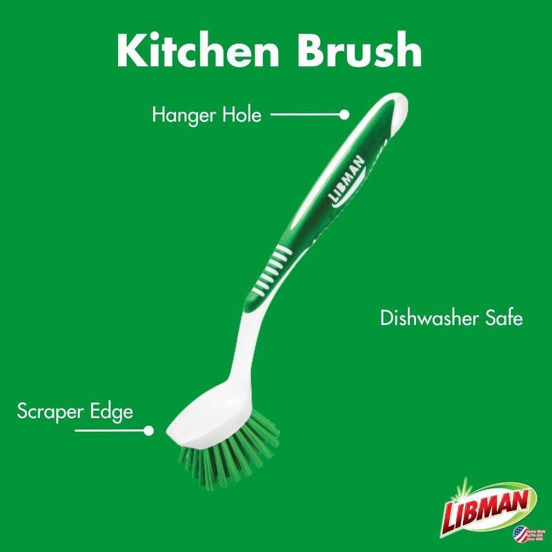 Libman Scrub Brush Kit | for Grout, Tile, Bathroom, Carpet, Kitchen, and Household Messes | Strong Fibers for Tough Cleaning