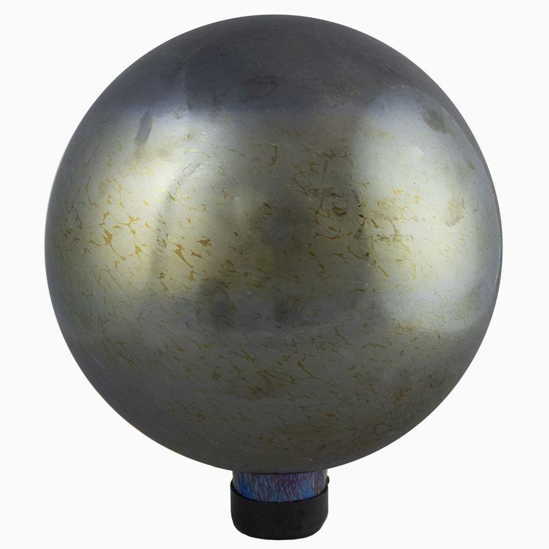 10" Gold and Silver Metallic Mirrored Glass Outdoor Garden Gazing Ball