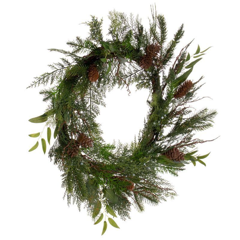 Winter Cedar Pine Cone 24" Artificial Christmas Wreath