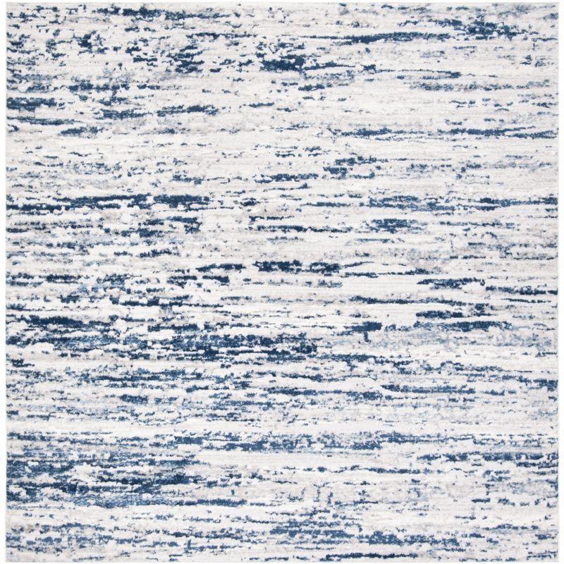 Amelia ALA768 Power Loomed Area Rug - Grey/Navy - 5'3"x5'3" - Safavieh.