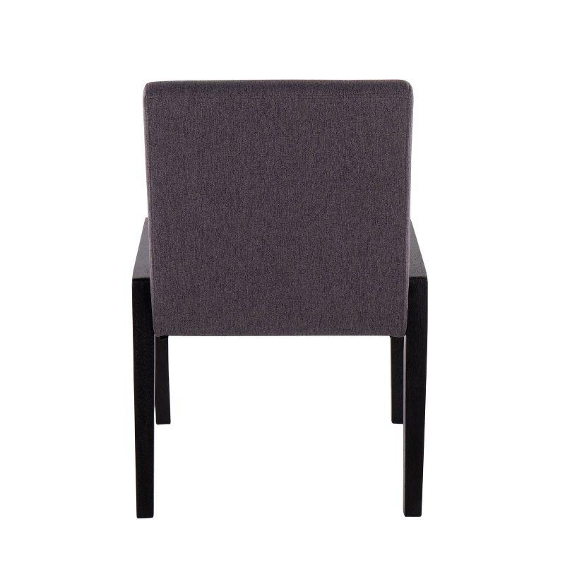 Set of 2 Carmen Dining Chairs Black/Gray - LumiSource: Elegant Upholstered, Wood Frame, Foam-Padded