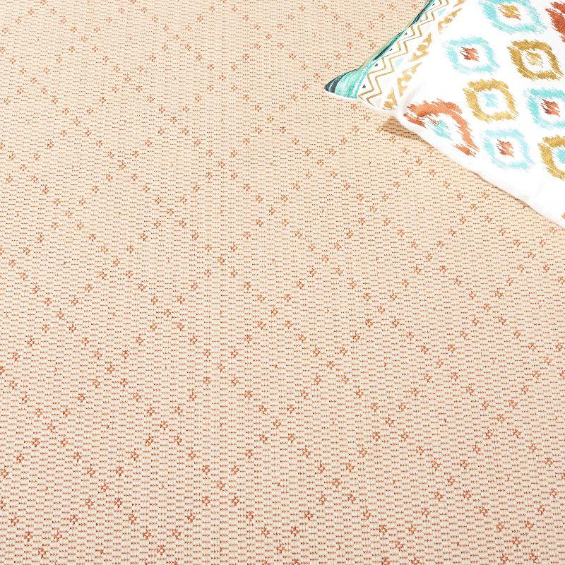 Courtyard CY0901 UV & Stain Resistant Non-Shedding Power Loomed Indoor/Outdoor Area Rug - Natural/Terra - 6'7"x6'7" - Safavieh