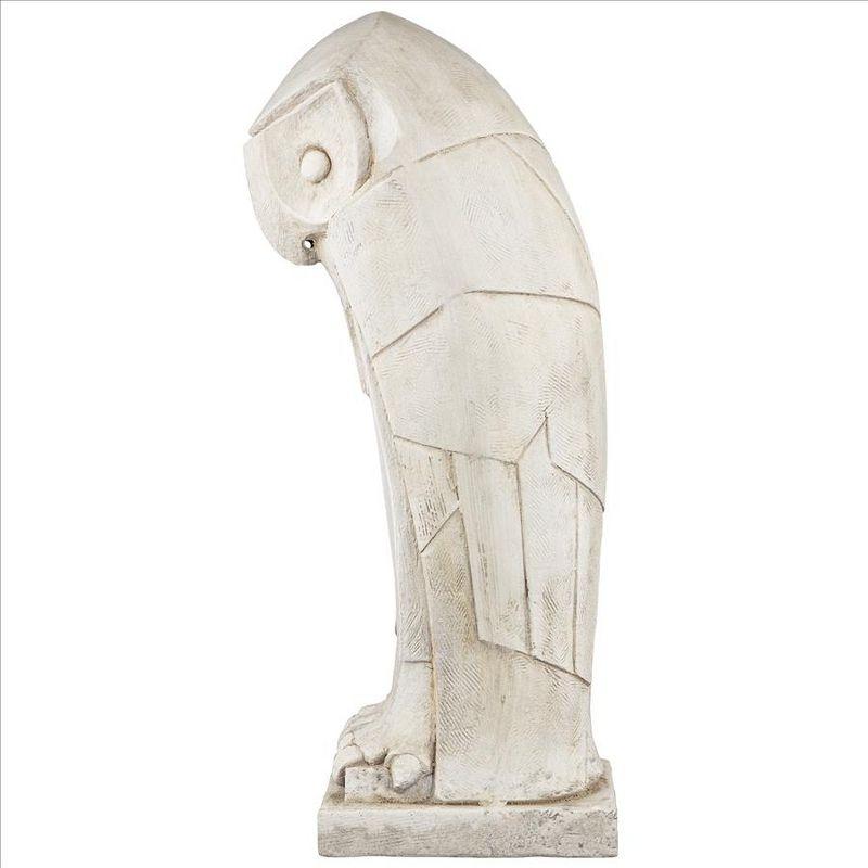 White Resin Art Deco Owl Garden Statue