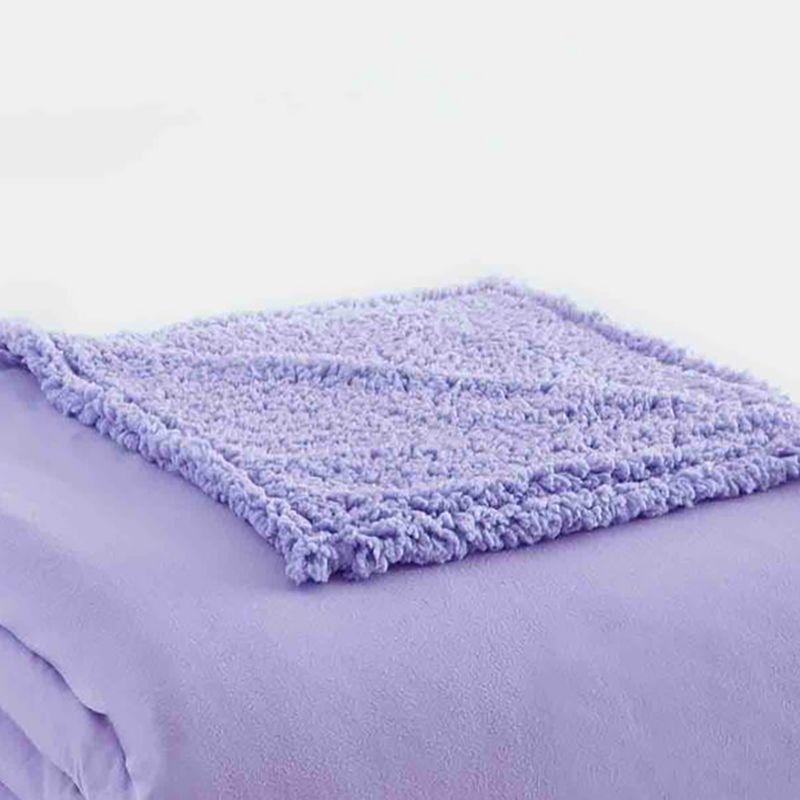 Full Lavender Reversible Fleece Sherpa Blanket