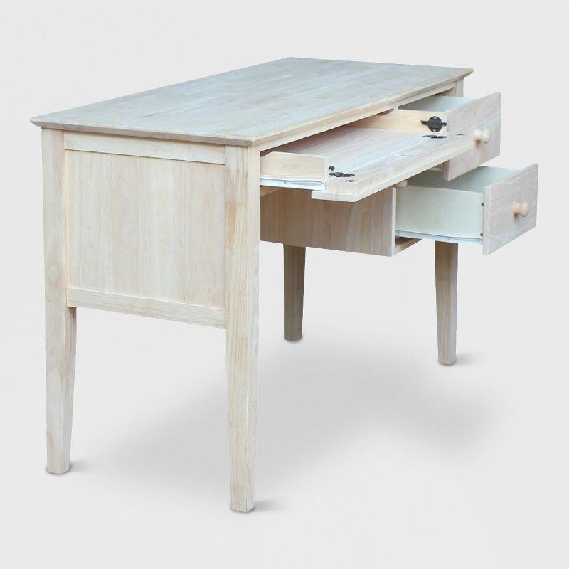 Computer Desk International Concepts: Unfinished Parawood, Brooklyn Style, Writing Desk with Drawer