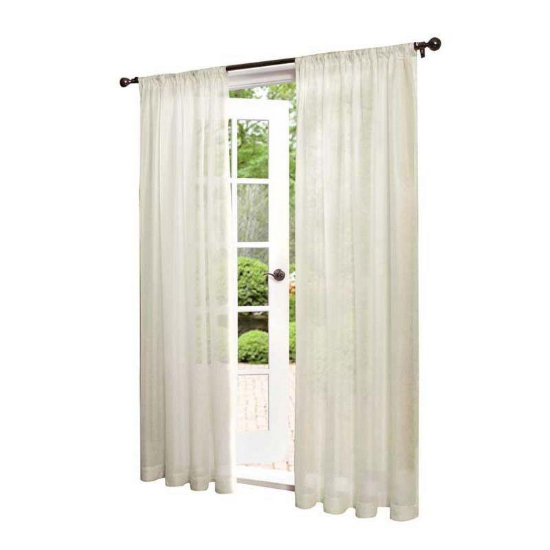 White Insulated Sheer Rod Pocket Curtain Panel 50x84