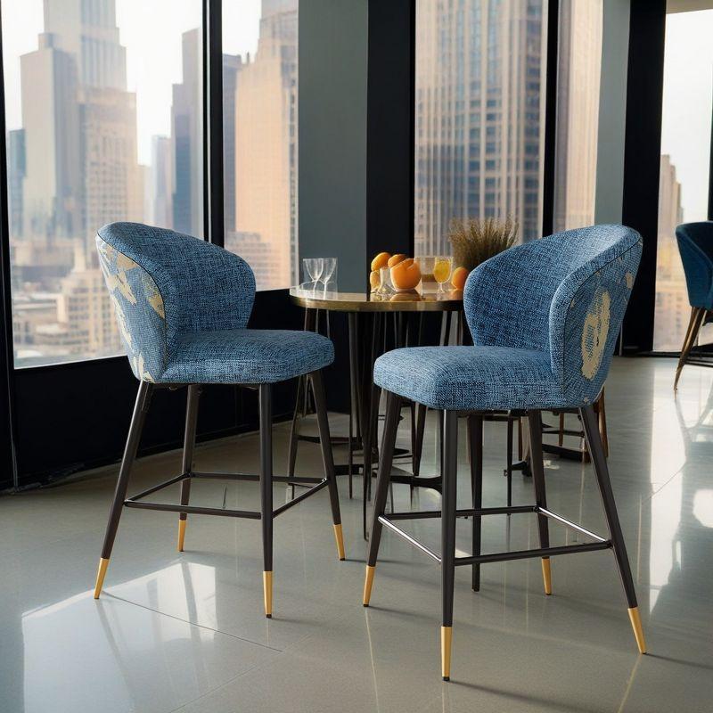 Christopher Knight Home Knox Upholstered Bar Stools With Footrest (Set of 2)