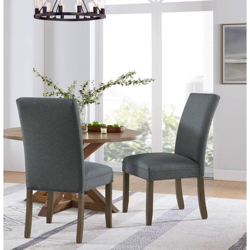 Set of 2 Gwyn Parsons Upholstered Armless Chairs Gray - Alaterre Furniture