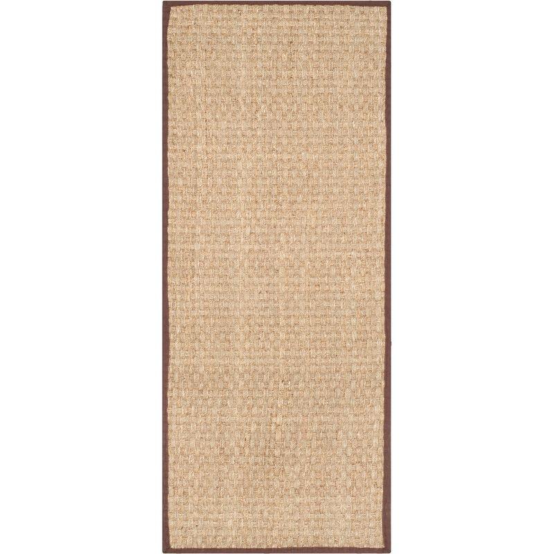 Natural Fiber NF114 Power Loomed Runner Rug - Natural/Dark Brown - 2'6"x10' - Safavieh.