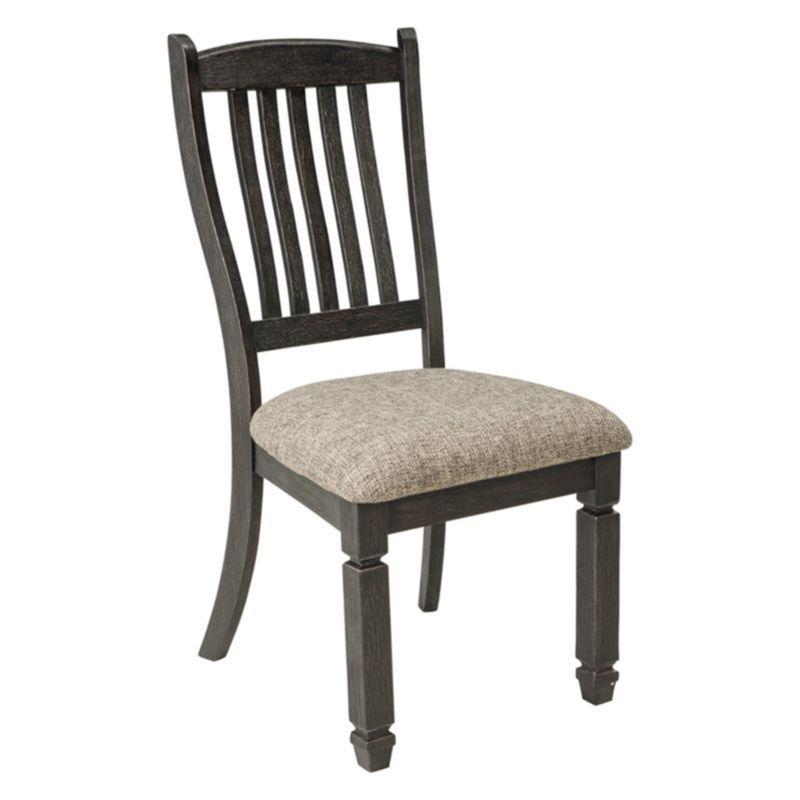 Tyler Creek Black Upholstered Wood Side Chair with Slat Back