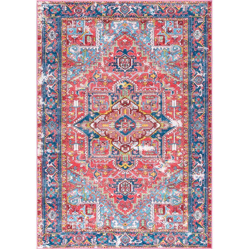 Red 40" Non-Slip Synthetic Persian Area Rug