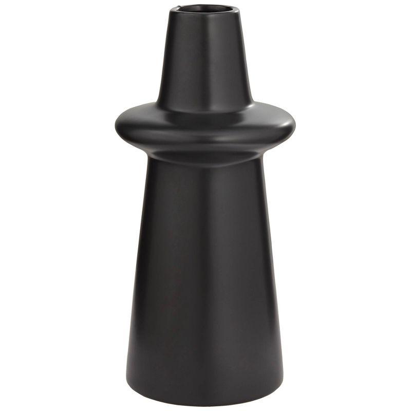 Modern Matte Black Ceramic 21" Decorative Table Vase