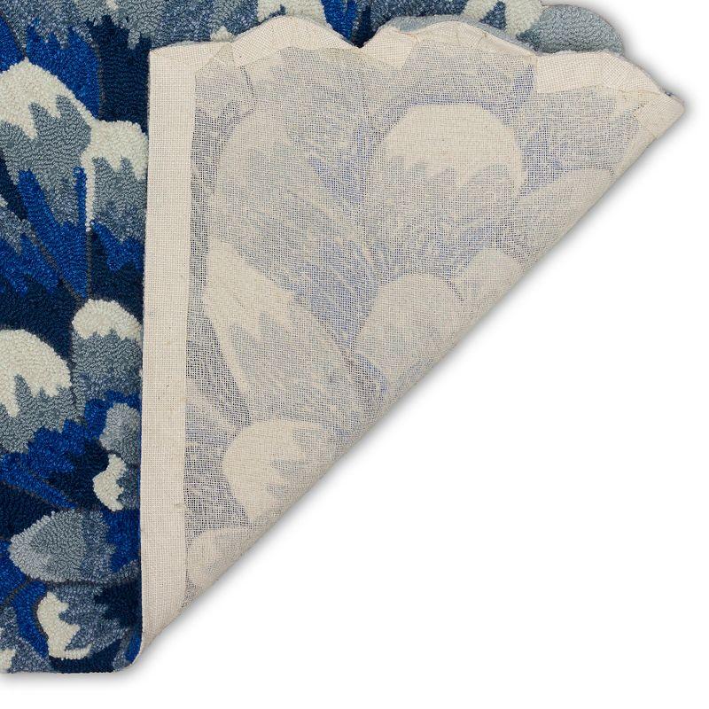Liora Manne Frontporch Mum Indoor/Outdoor Rug Blue 2' x 3'