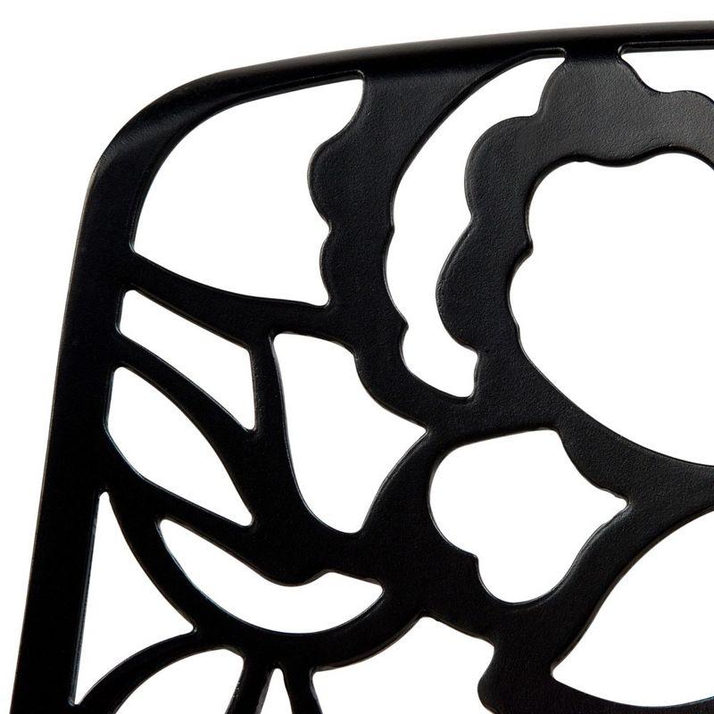 LeisureMod Devon Modern Aluminum Outdoor Stackable Dining Chair, Black