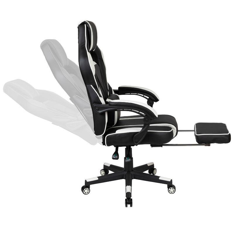 Flash Furniture X40 Gaming Chair Racing Ergonomic Computer Chair with Fully Reclining Back/Arms, Slide-Out Footrest, Massaging Lumbar