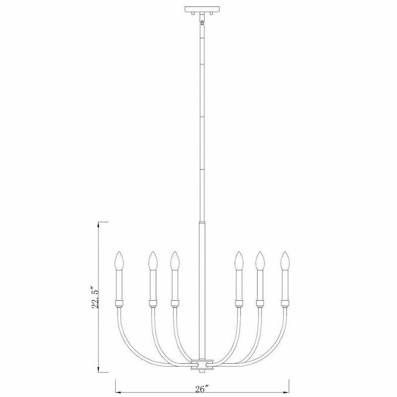 Z-Lite Haylie 6 - Light Chandelier in  Matte Black/Brushed Nickel
