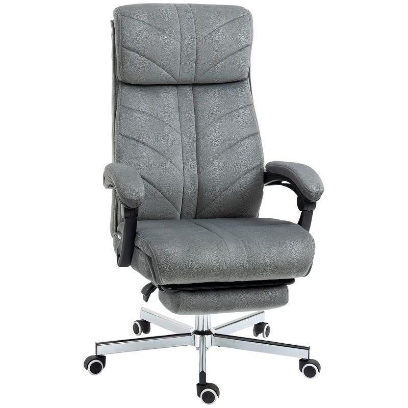 Executive High-Back Swivel Office Chair with Fixed Arms in Gray