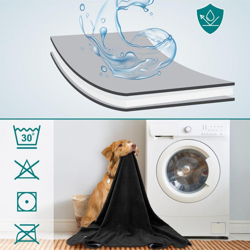 PetAmi Waterproof Dog Blanket, Pet Cat Puppy Couch Cover Protection, Fleece Washable Reversible Soft Plush Throw