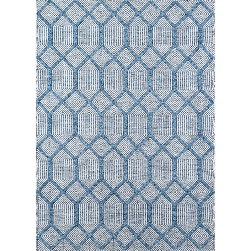 Langdon Cambridge Hand Woven Wool Area Rug Blue - Erin Gates by Momeni