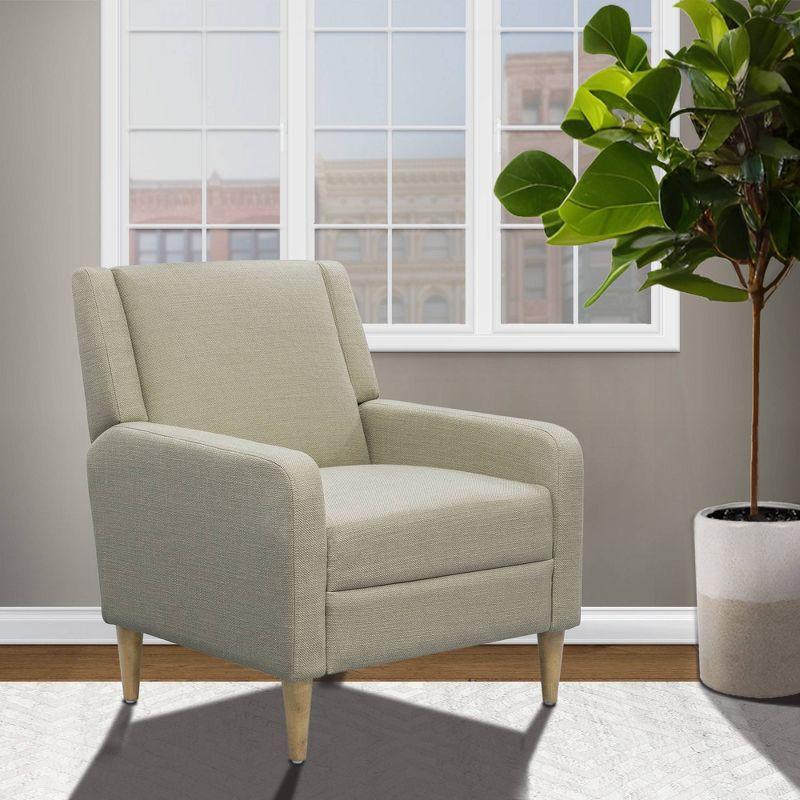 Taupe Upholstered Accent Chair with Manufactured Wood Frame