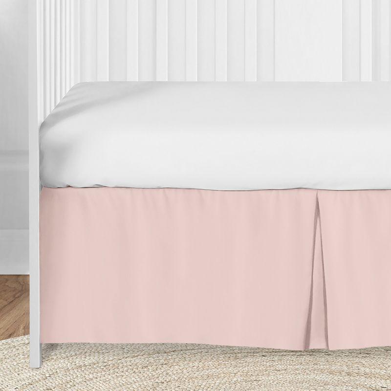Sweet Jojo Designs Girl Baby Crib Bed Skirt Celestial Collection Solid Blush Pink