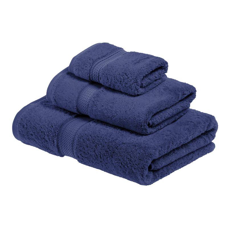 Luxury Cotton Heavyweight Ultra-Plush 3 Piece Towel Set, Navy Blue - Blue Nile Mills
