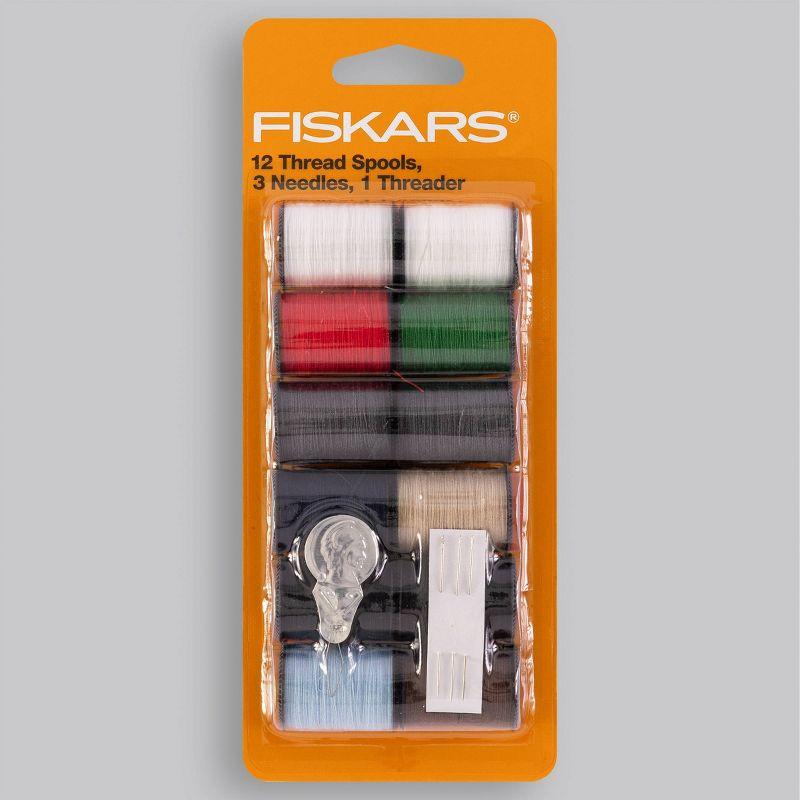 Fiskars 16pc Hand Sewing Kit: 12 Polyester Threads, 3 Needles, 1 Threader
