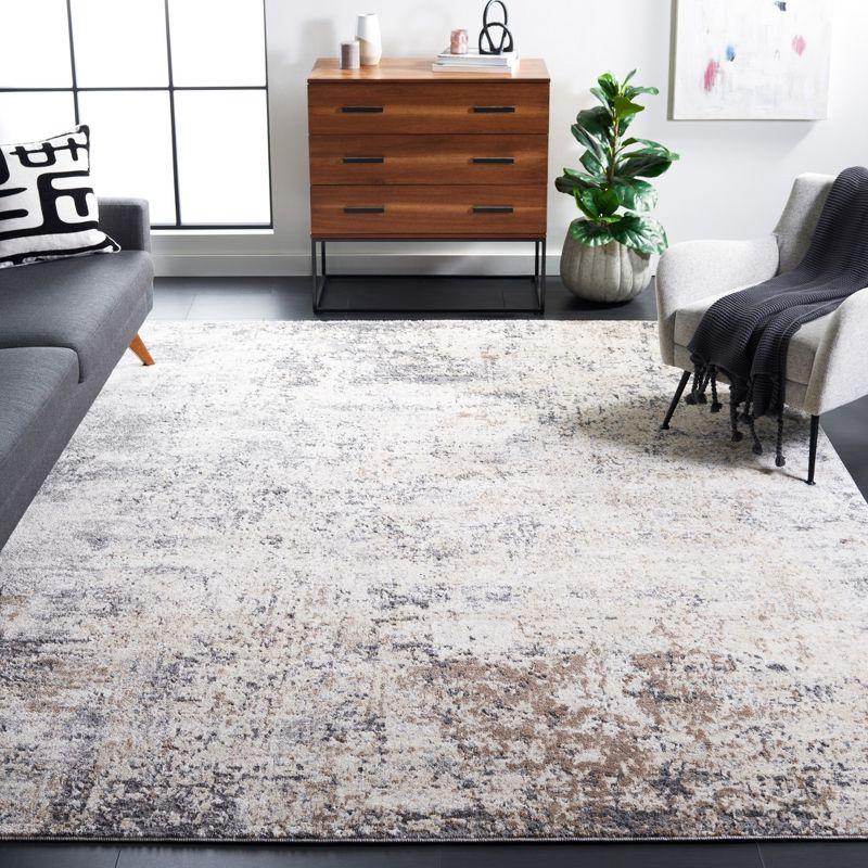 Aston ASN705 Power Loomed Indoor Area Rug - Ivory/Grey - 6'7"x6'7" - Safavieh