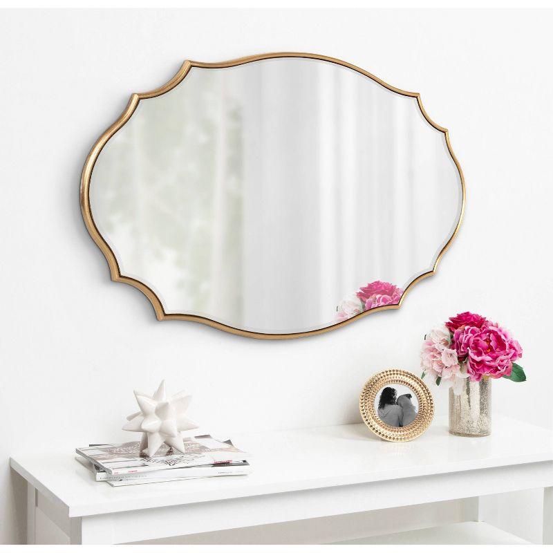 24" x 36" Leanna Scalloped Oval Decorative Wall Mirror - Kate & Laurel All Things Decor