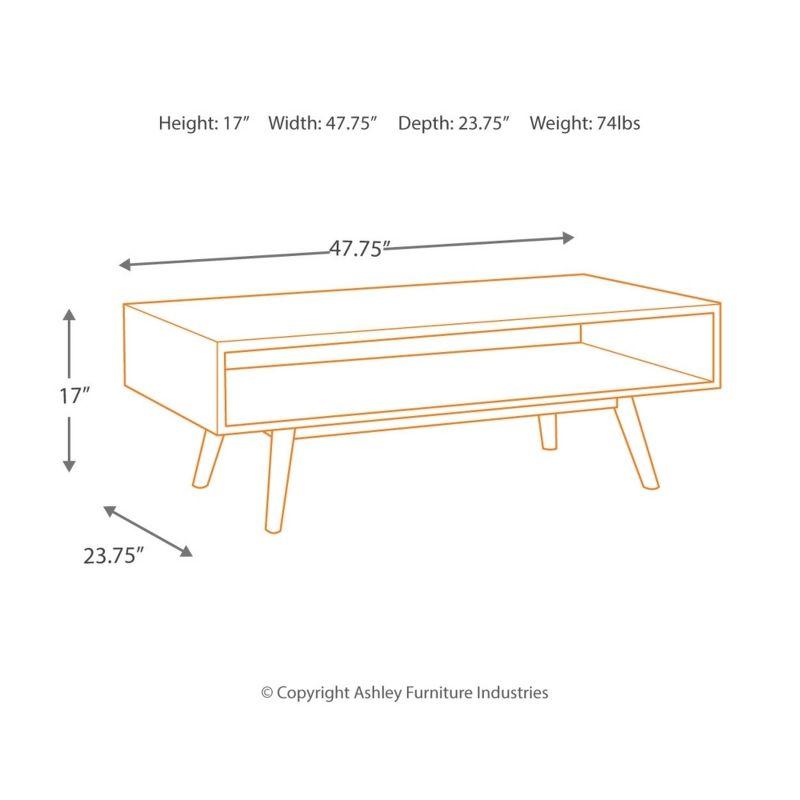 Cocktail Table Brown - Signature Design by Ashley: Mid-Century, Living Room, Open Shelf Storage