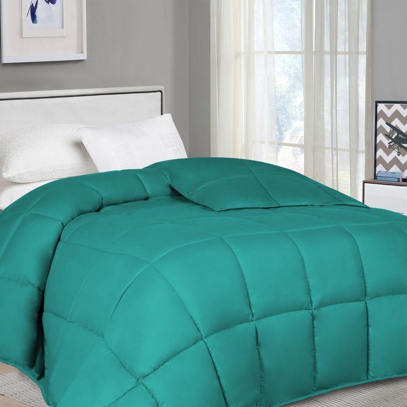 Brushed Microfiber Solid Comforter Reversible Medium Weight Down Alternative Bedding by Blue Nile Mills