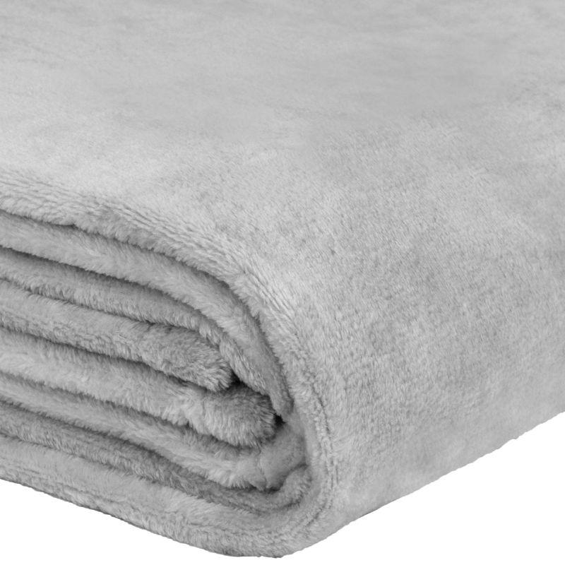 PAVILIA Luxury Fleece Blanket Throw for Bed, Soft Lightweight Plush Flannel Blanket for Sofa Couch