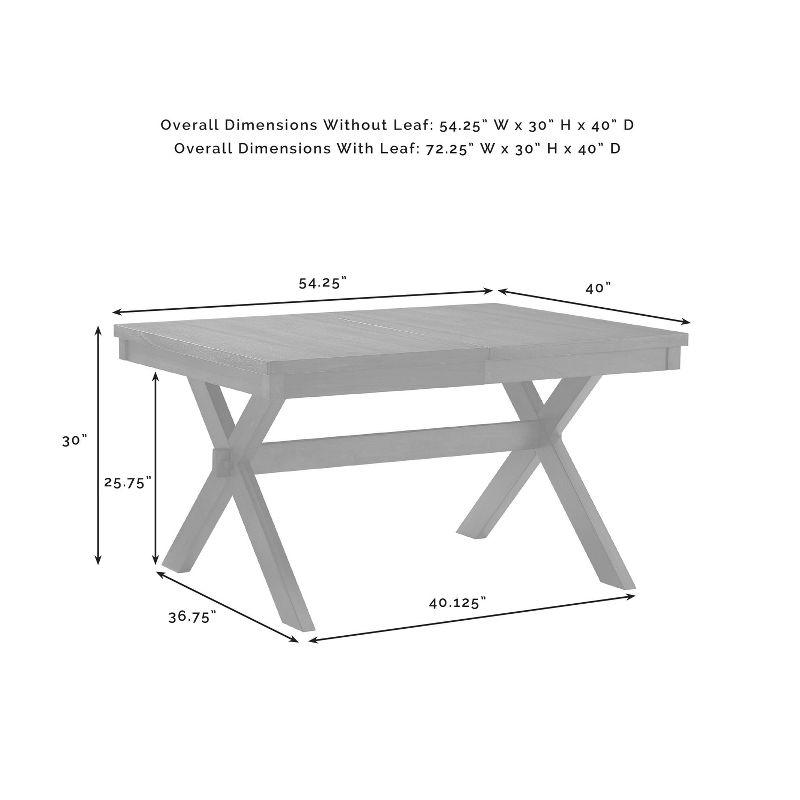 Crosley Hayden Extendable Dining Table Slate: Rustic Farmhouse Style, Seats 8 with Leaf, MDF & Rubberwood