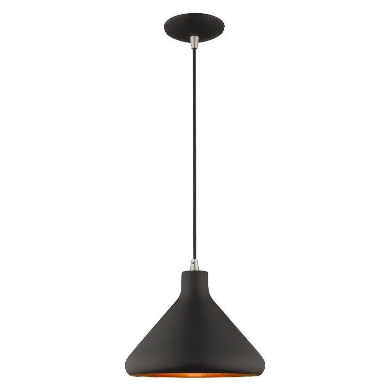 Black and Gold Aluminum Mini Pendant Light