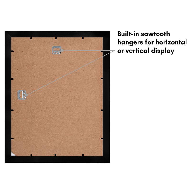 Americanflat 11x14 Picture Frame in Black - Displays 5x7 With Mat and 11x14 Without Mat - Composite Wood with Shatter Resistant Glass