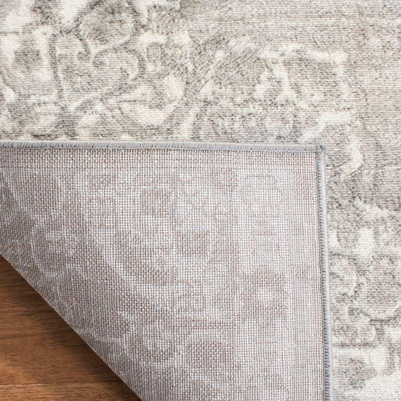 Elegant Gray Square Synthetic 9' x 9' Stain-Resistant Area Rug