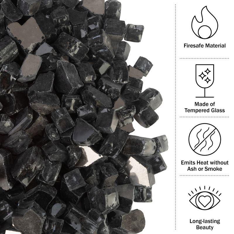 Pure Garden 10lbs Fire Pit Glass - 1/2-Inch Crushed Glass Rocks for Fireplaces, Landscape, Aquariums, or Vases