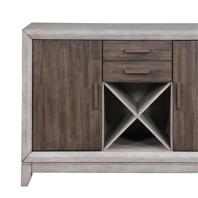 Abacus Server Alabaster/Honey - Steve Silver Co.: Transitional Style, Wine Rack, 2 Drawers & Doors