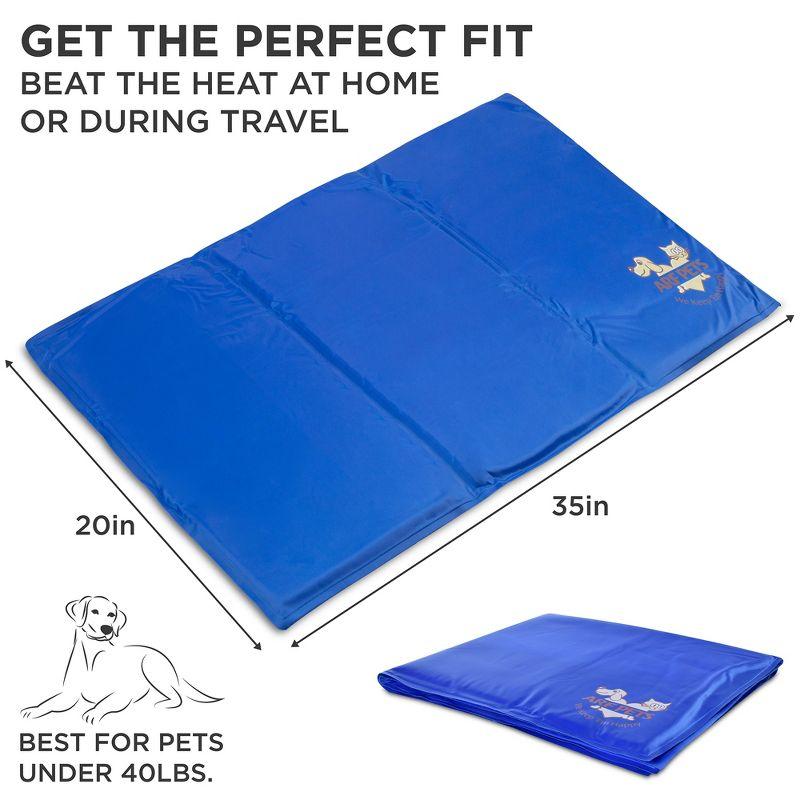 Arf Pets Dog Cooling Mat 19”x35”, Durable, Non-Toxic Gel Dog Bed Mat for Kennels, Crates & Beds