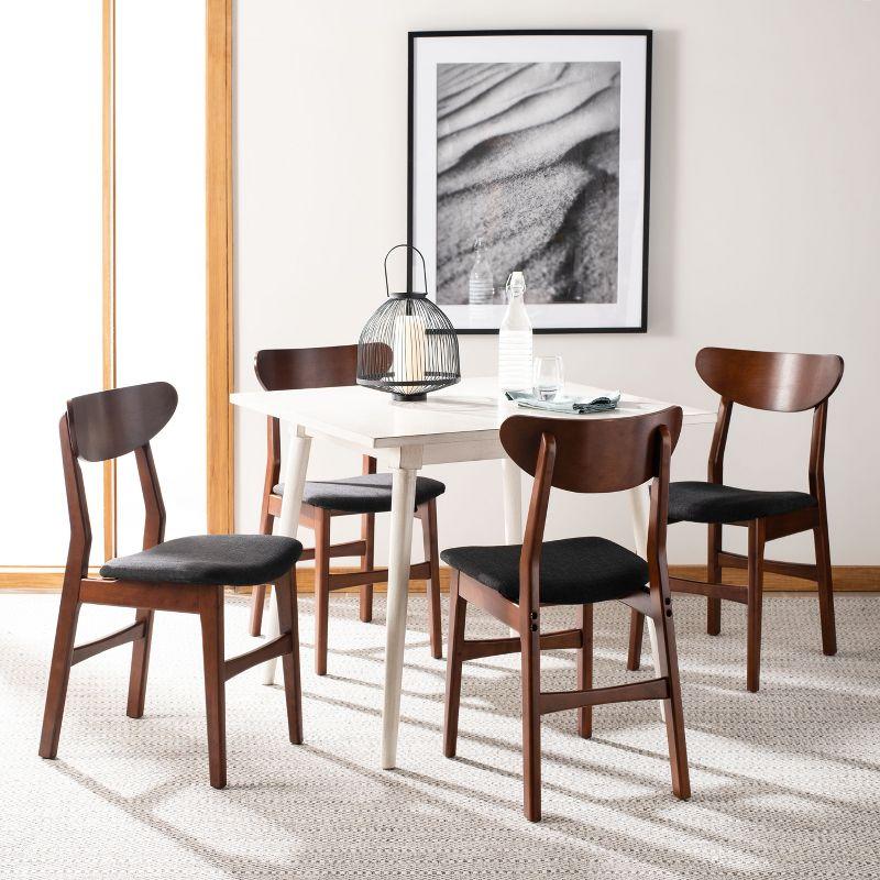 Lucca Retro Dining Chair (Set of 2) - DCH1001 - Walnut/Black - Safavieh