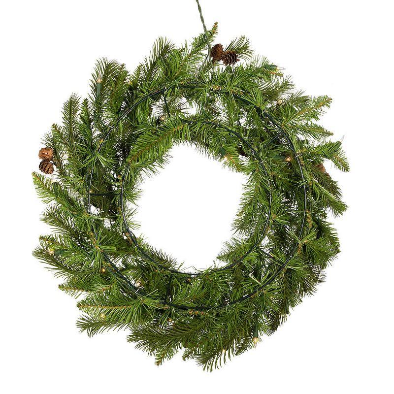Kurt Adler 24" Lighted Polyvinyl Chloride Wreath | Wayfair