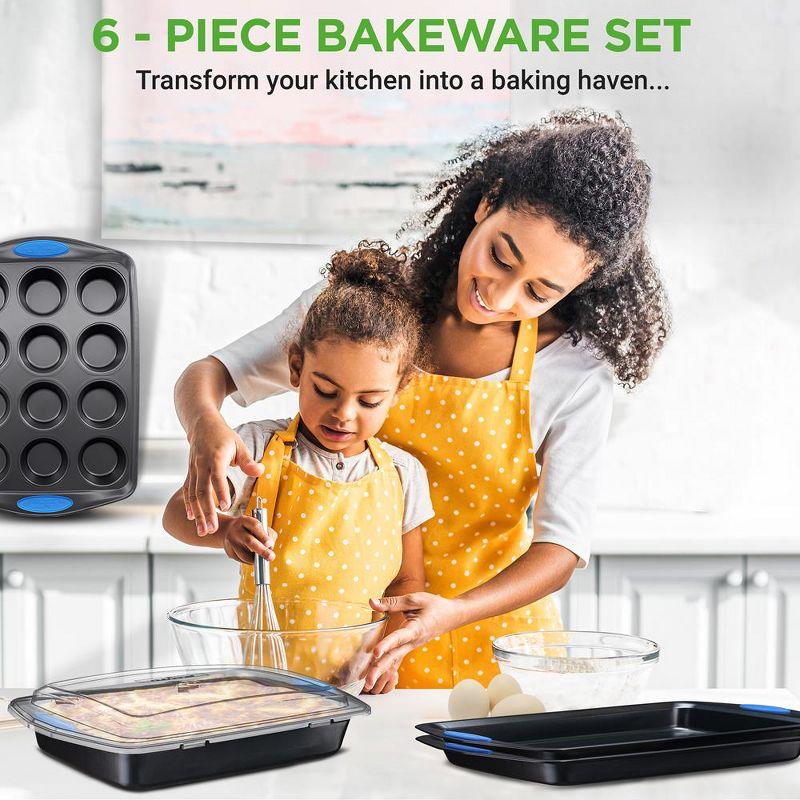 NutriChef NutriChef 6-Piece Deluxe Steel Nonstick Bakeware Set