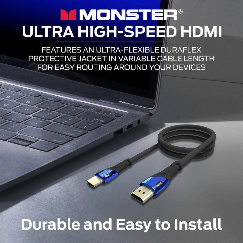 Monster 8K HDMI Cable Ultra High-Speed Cobalt 2.1 Cable - 48Gbps with eARC, 8K at 60Hz for Superior Video and Sound Quality HDMI Cables- 4FT