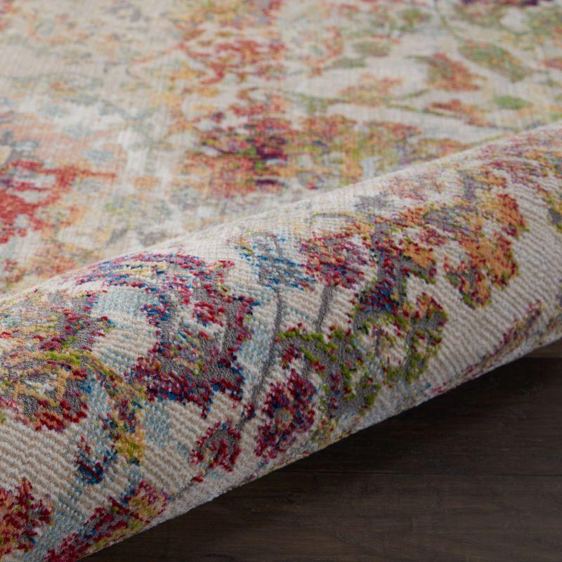 Nourison Global Vintage 5'3" x 7'6" (5' x 8') Ivory/Orange Area Rug Colorful Vintage Damask by Nourison